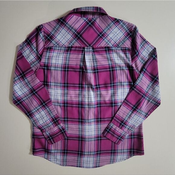J. Crew Women's Pink Plaid Flannel Button-Down Cotton Shirt - Picture 15 of 16